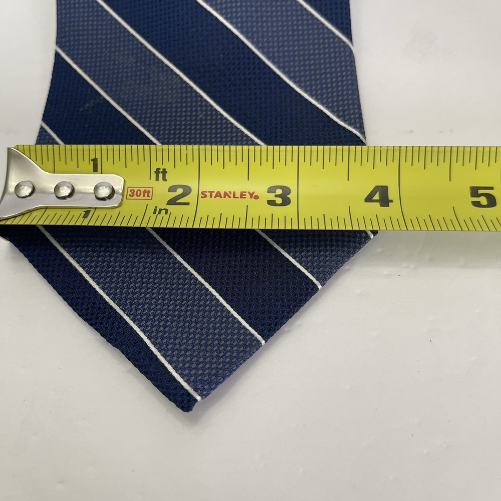 NWT Brooks Brothers University‎ Stripe Light Blue Navy Silk Tie Preppy - Picture 3 of 8